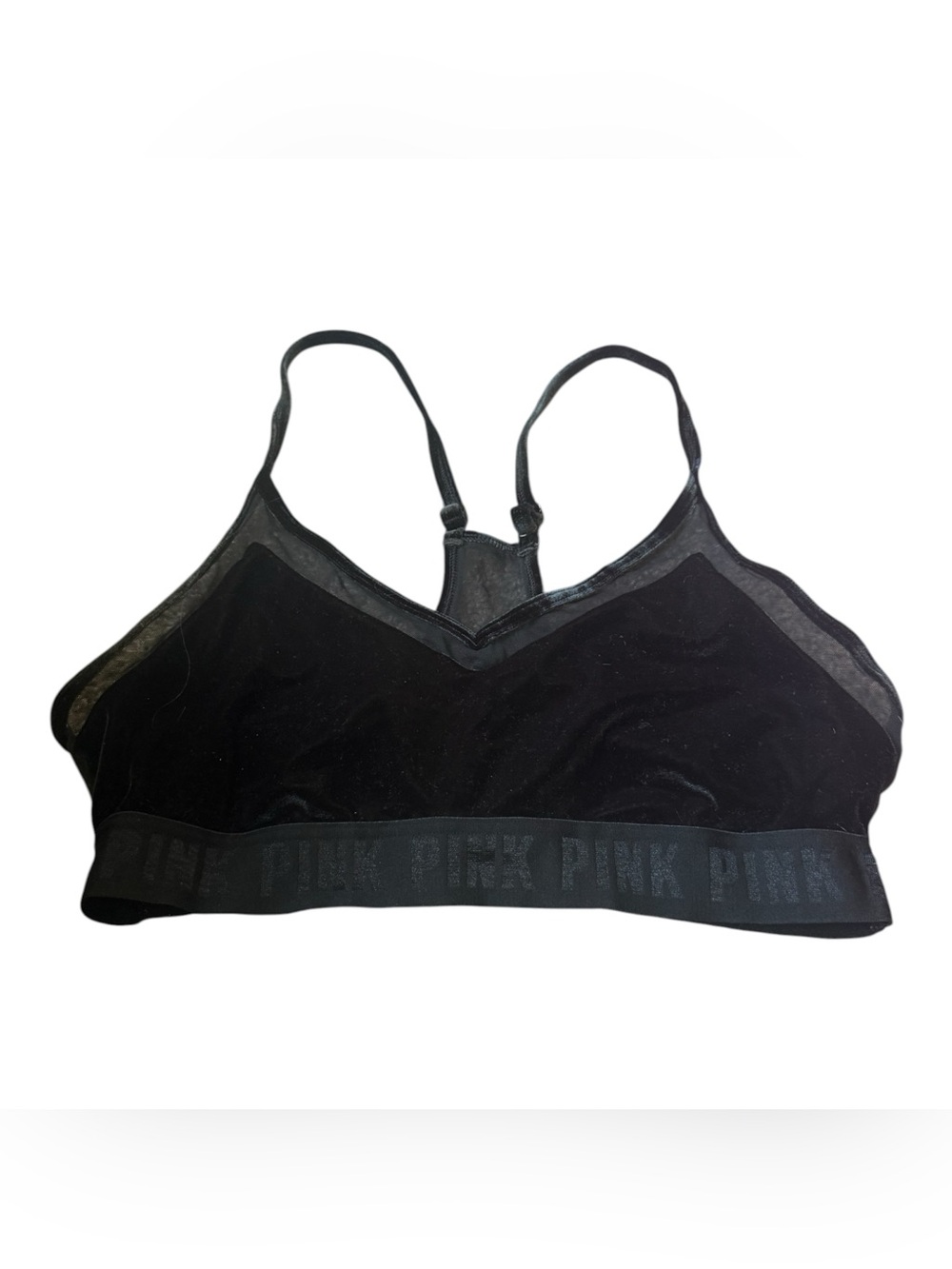 PINK Victoria's Secret Black Racerback Lightweight Bralette